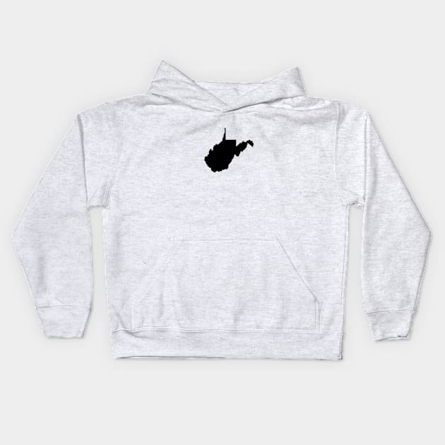 Black West Virginia Kids Hoodie by AdventureFinder